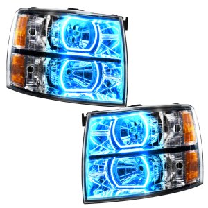 Chevrolet Silverado Headlight Assemblies - ORACLE Lighting - ColorSHIFT w/ BC1 Controller, Chrome Housing - `07-`13